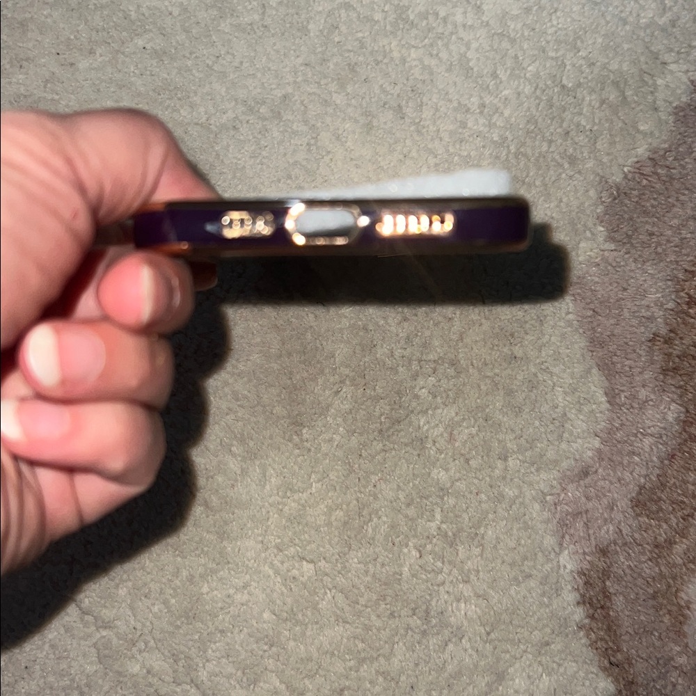 NEW iPhone 14 Plus Case Purple and Gold Heart Design - Picture 6 of 6